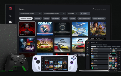 Steam tab in Xbox UI mockup