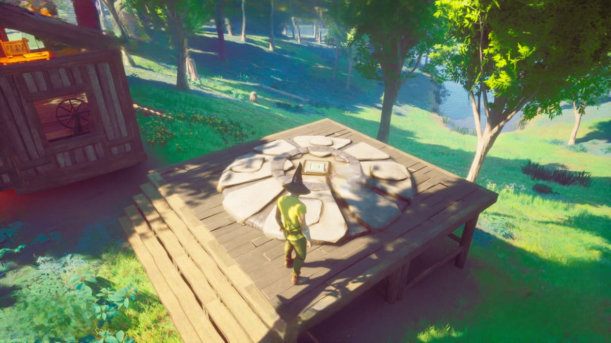 Picture showing a player standing on a lodestone for teleporting in Runescape Dragonwilds.