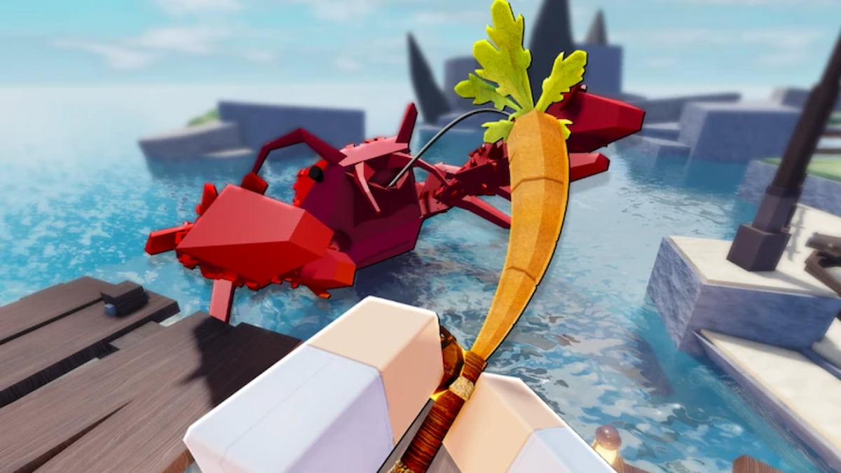 Picture showing a player catching a lobster in Fisch.