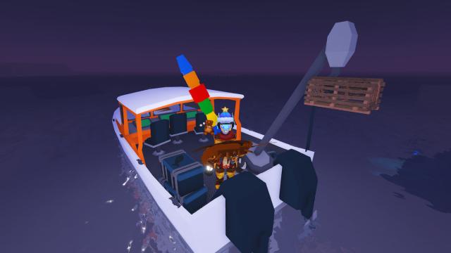 Picture showing player carrying a lobster in Fisch.