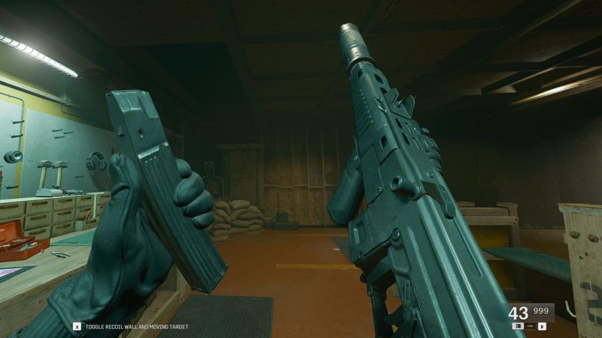 Inspecting the best Ladra loadout in Black Ops 6 Mutliplayer on Firing Range.